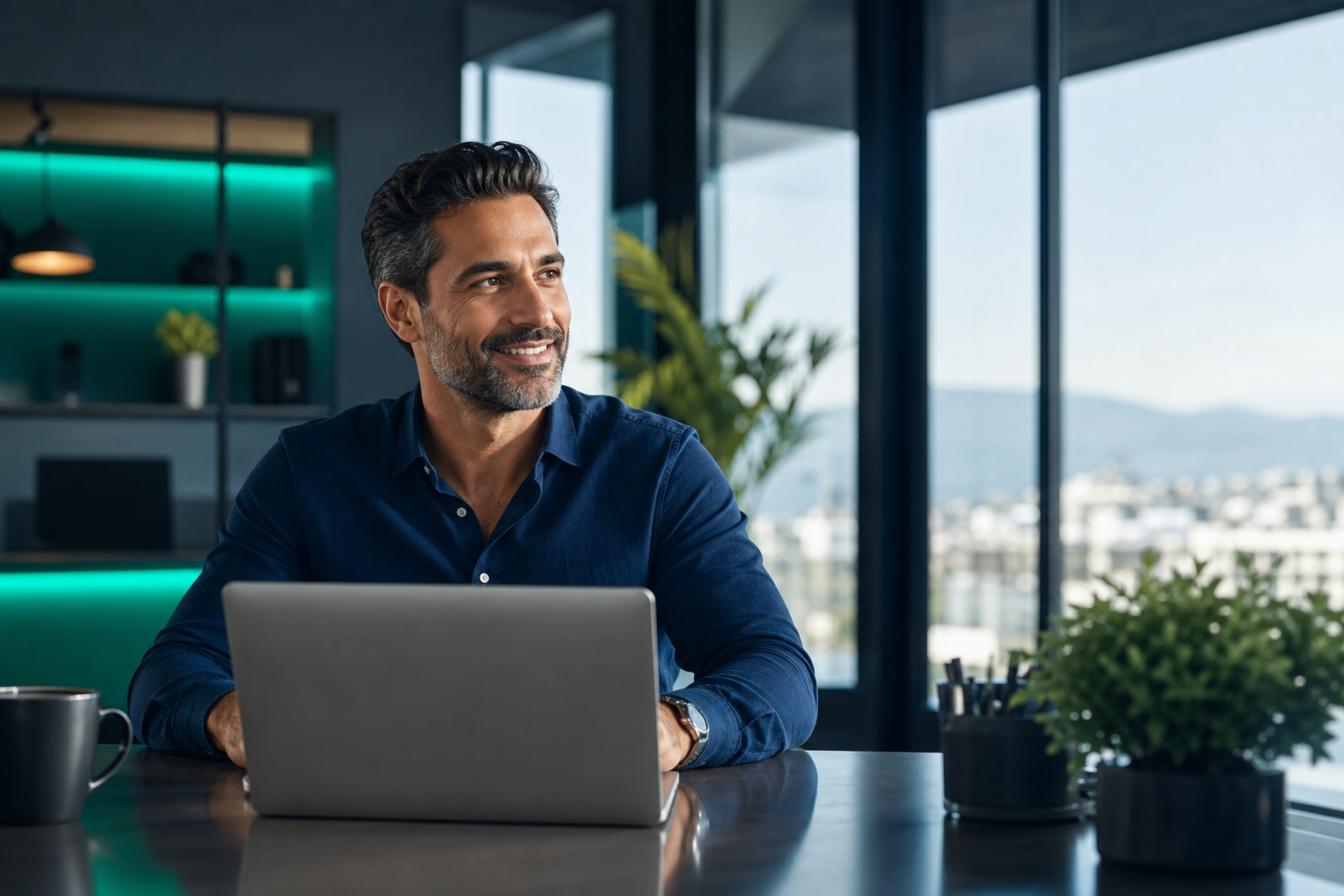 Digital franchise partner punon me laptop ne hapesire moderne